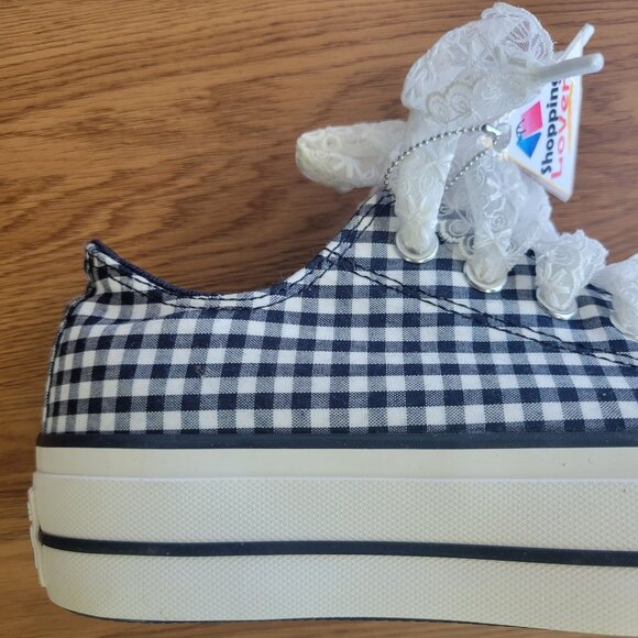 ❤️Converse Chuck Taylor Lift Platform Gingham 10 Women's Shoes Navy White A13664 - Picture 8 of 14